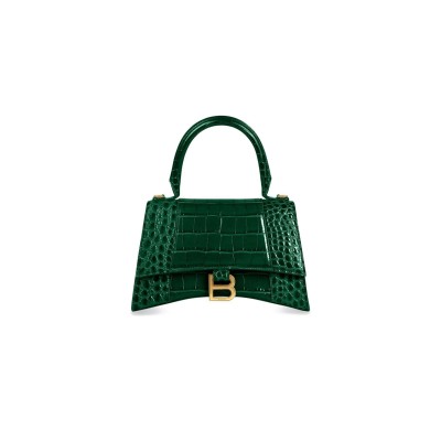 BALENCIAGA WOMEN'S HOURGLASS HANDBAG SMALL IN DARK GREEN 5935461LRGM3011 (22.9*15*9.9cm)